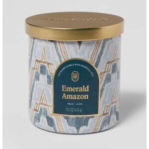 Threshold Emerald Candle 15.1 Oz Palm & Aloe Scent Soy Blend With Essential Oils